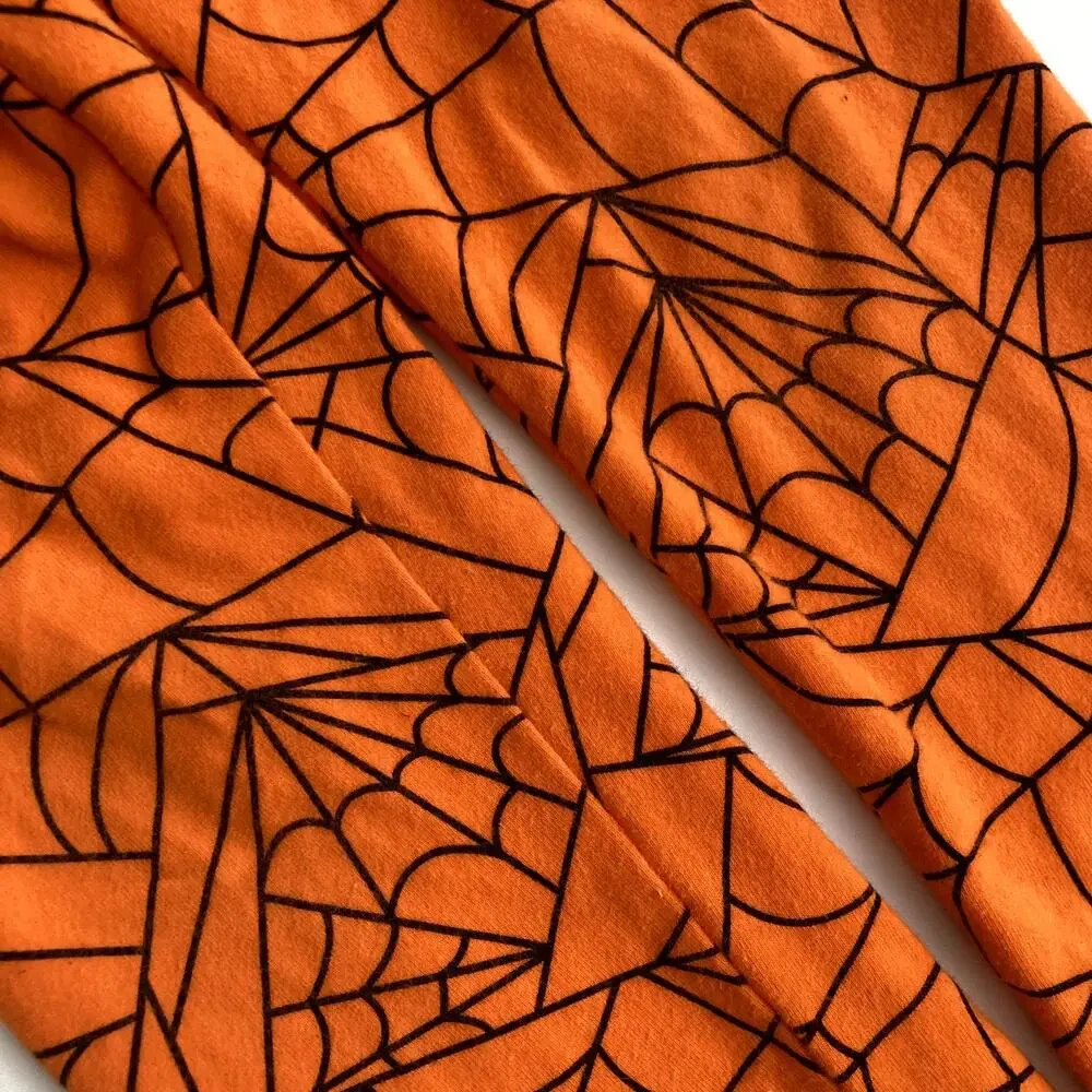Halloween Outfit - Cat & Jack Spiderweb Leggings, Jack O'Lantern Hoodie - 7/8